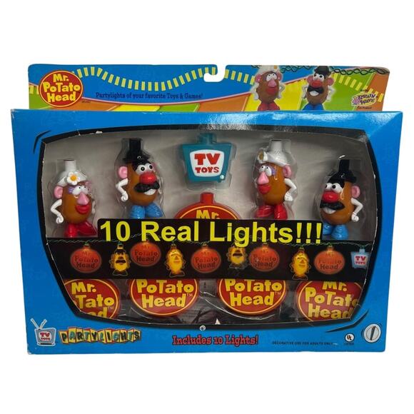 2002 Mr. Potato Head Party Lights 10 Light Set NIP NEVER OPENED!! - Picture 1 of 9